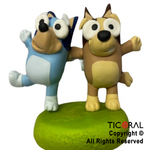 ADOR MAQUETA PERRITOS  BLUEY Y BINGO PORCEANA FRIA x 1